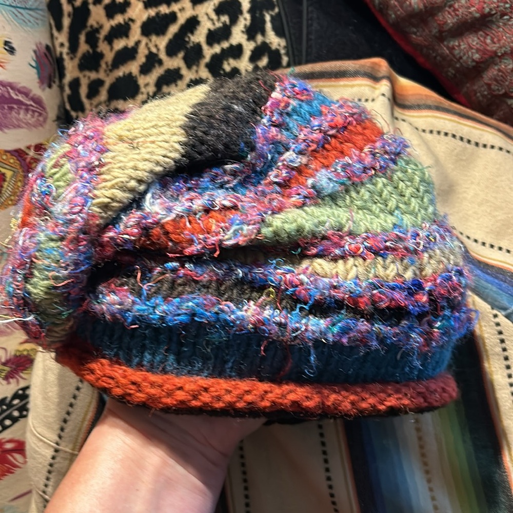 Ark 100% Wool Stripped Slouch Winter Hat